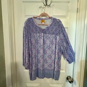 Ruby Rd. Lavender Floral Blouse